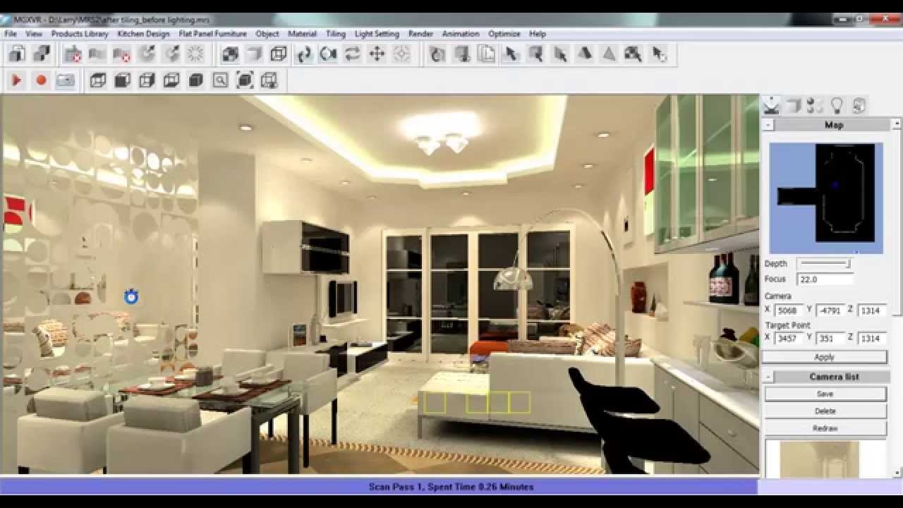 A well-lit design studio with students working on interior design projects and mood boards