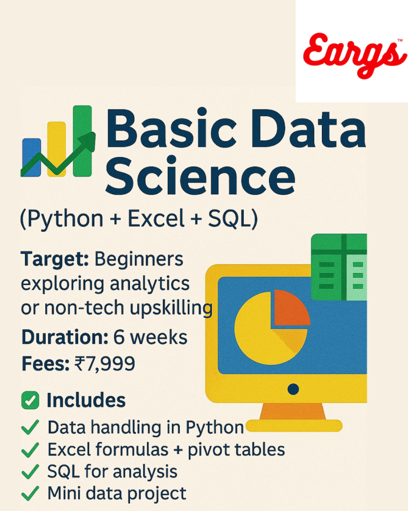 College student learning basic data science at EARGS for ₹7,999